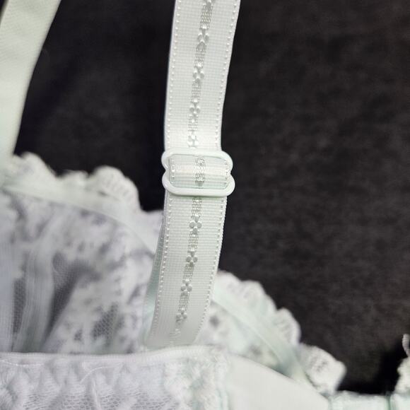 Intimately Free People Daydreamer Bra 32D Lace Underwire Unlined Ice Fog Sheer - Picture 9 of 16